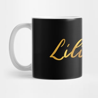 Liliana Name Hand Lettering in Faux Gold Letters Mug